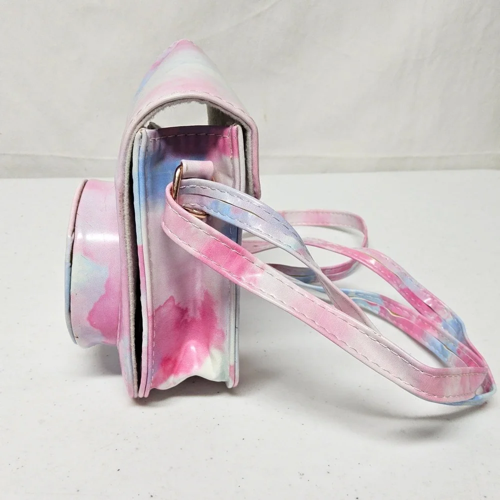 Fujifilm Instax Camera Case Unisex OS‎ Pink Blue Watercolor Tie Dye Faux Leather